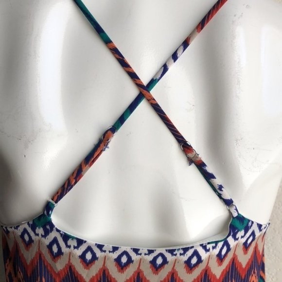 Blue Rain Chevron Print Dress Size S - Picture 3 of 7